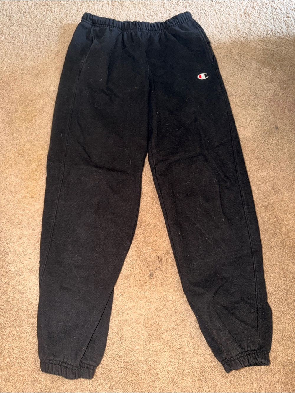 Champion Kids Black Jogger Sweatpants with Small Logo